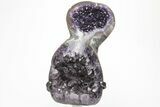 Dark Purple Double Amethyst Geode With Metal Stand #209213-1